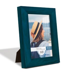 Renditions Gallery 3.5x5 inch Picture Frame Ocean Blue Wood Grain Frame, High-end Modern Style, Made of Solid Wood and High Definition Glass for Wall and Tabletop Photo Display