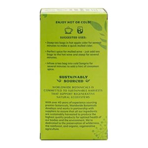 Worldwide Botanicals Sweet Cinnamon Spice Herbal Tea - Organic, Caffeine Free, Kosher, Naturally Sweet, 50% More Herbs - 25 Tea Bags