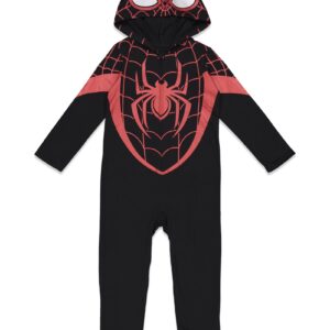 Marvel Spider-Verse Miles Morales Little Boys Zip Up Cosplay Coverall 7-8