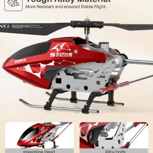 Syma RC Helicopter for Adults Kids with Altitude Hold, 2 Rechargeable Battery (Rose Red)