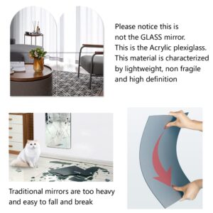 Full Body Length Mirrors for Walls, 12x12 4pcs Acrylic Plexiglass Wall-Mounted Stick On Frameless Square Makeup Large Long Mirror Home Workout Gym Hallway Mirror Dorm Floor Tile Self Adhesive