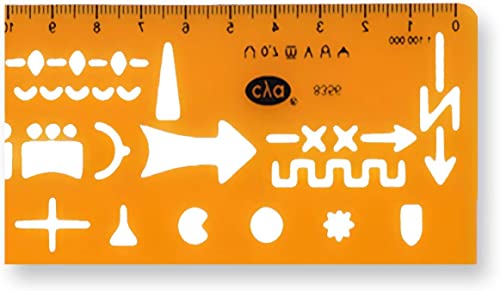 360 TACTICAL Standard Graph Template Stencil with Military Marking Symbols for NATO Army Drawing and Drafting on Map #8353 (Pack of 2 - Scale & Markers)