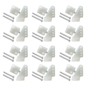 12Sets Nylon Control Horns L11×W11×H20mm 4 Holes Positions for RC Plane Airplane Scale Model DIY Parts Accessories with M2x20mm Screw