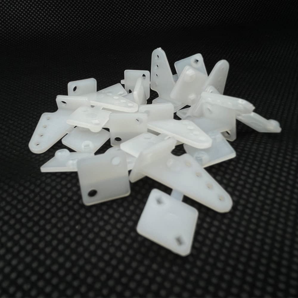 12Sets Nylon Control Horns L11×W11×H20mm 4 Holes Positions for RC Plane Airplane Scale Model DIY Parts Accessories with M2x20mm Screw