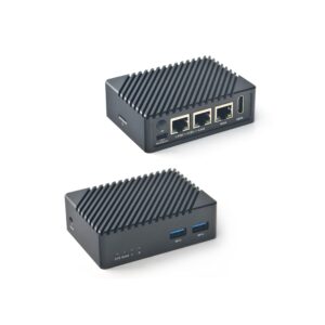 FriendlyElec Nanopi R5S Mini Router OpenWRT with Three Gbps Ethernet Ports LPDDR4X 4GB RAM Based in RK3568 Soc for IOT NAS Smart Home Gateway Support Linux Ubuntu (with CNC Metal Case)