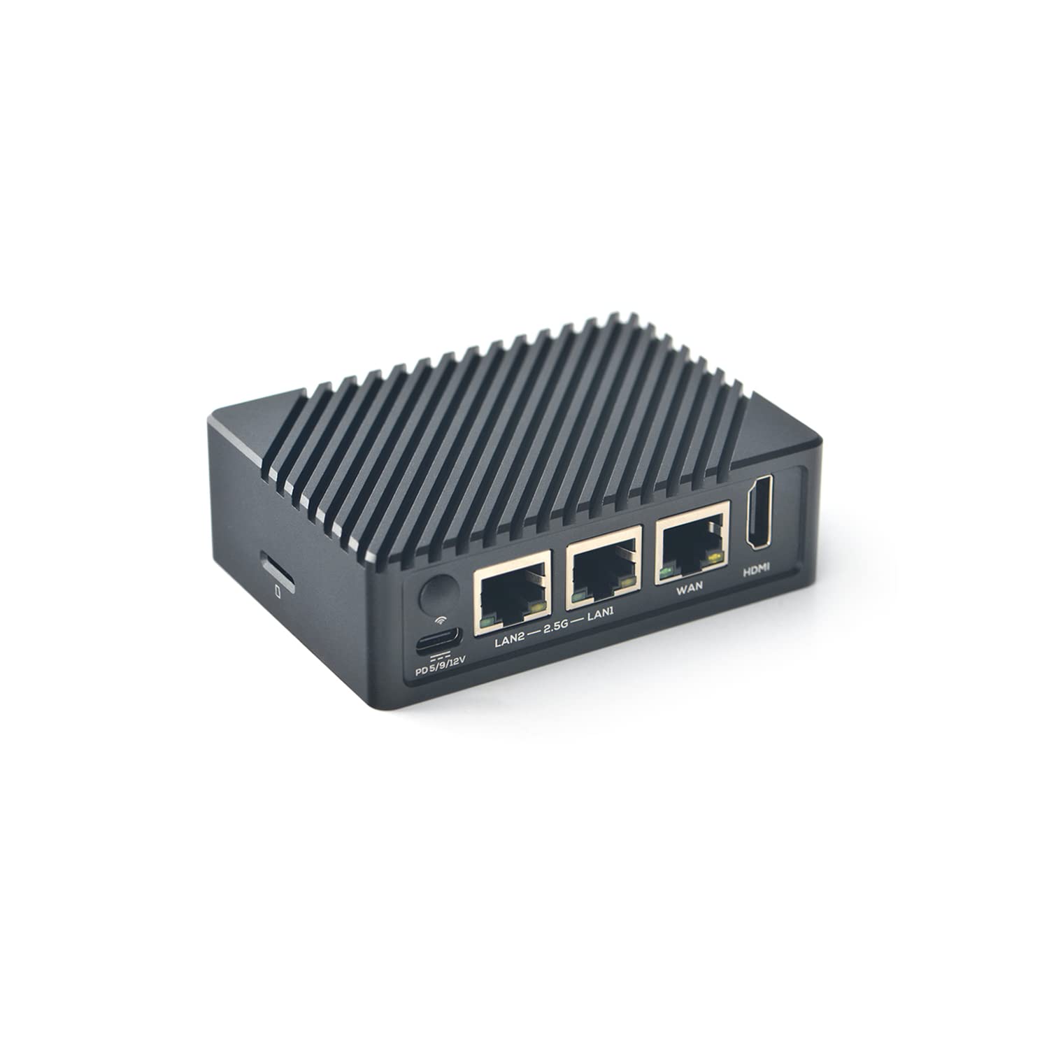 FriendlyElec Nanopi R5S Mini Router OpenWRT with Three Gbps Ethernet Ports LPDDR4X 4GB RAM Based in RK3568 Soc for IOT NAS Smart Home Gateway Support Linux Ubuntu (with CNC Metal Case)