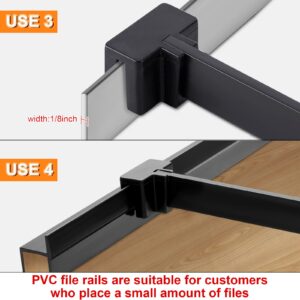 14 Pcs File Cabinet Rails Set 1/2 Drawer Sides File Rails Hanging File Rail Clips PVC Storage File Folder Plastic Clips for File Drawer Holder Organizer (Plastic)