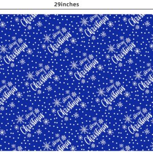 PlandRichW Christmas Wrapping Paper Folded 12 Sheets for Kids Boys Girls Man Women,Blue and White Snowmen Snowflakes Merry Christmas Deer,Image Arts Blue Holiday Wrapping Paper Each 20" X 29"