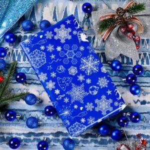 PlandRichW Christmas Wrapping Paper Folded 12 Sheets for Kids Boys Girls Man Women,Blue and White Snowmen Snowflakes Merry Christmas Deer,Image Arts Blue Holiday Wrapping Paper Each 20" X 29"