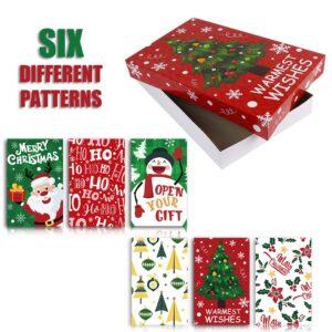 SULOLI Christmas Gift Boxes with Lids, 12 Pack Patterned Shirt Clothes Boxes for Christmas Wrapping Gifts