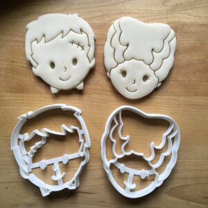 Sweet Prints Inc Set of 2 Bride of Frankenstein and Frankenstein Monster Cookie Cutter - Dishwasher Safe (3")