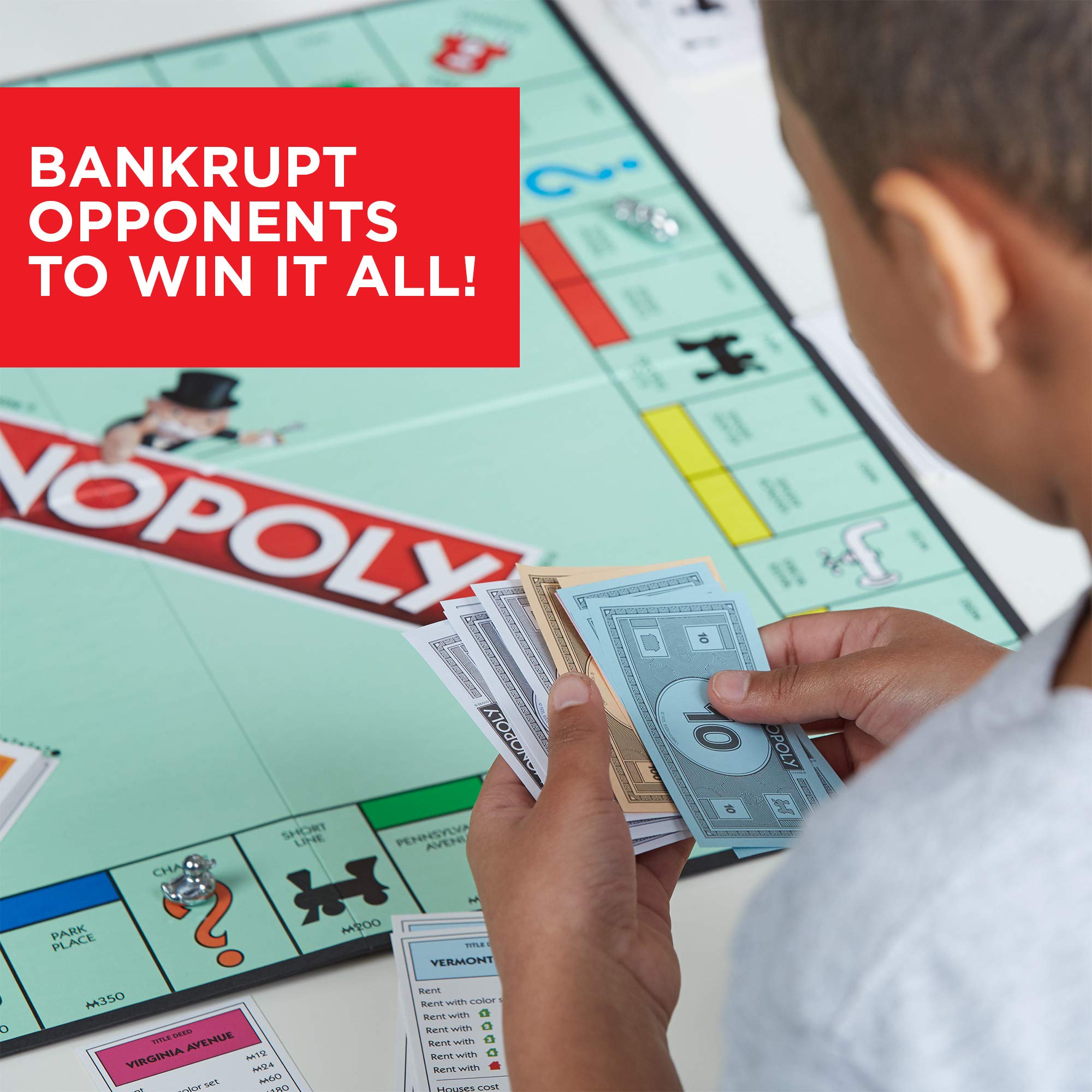 Monopoly Game, Family Board Games for 2 to 6 Players, Board Games for Kids Ages 8 and Up, includes 8 Tokens (Token Vote Edition)