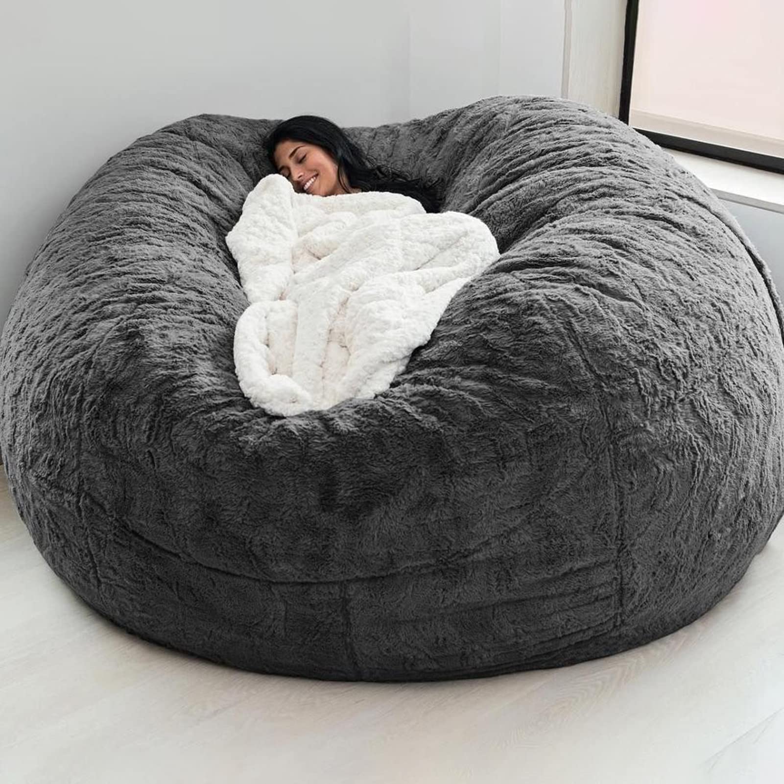 Sofa Bean Bag Useful Dust-Proof Extra Large Bean Bag Chair Cover Grey