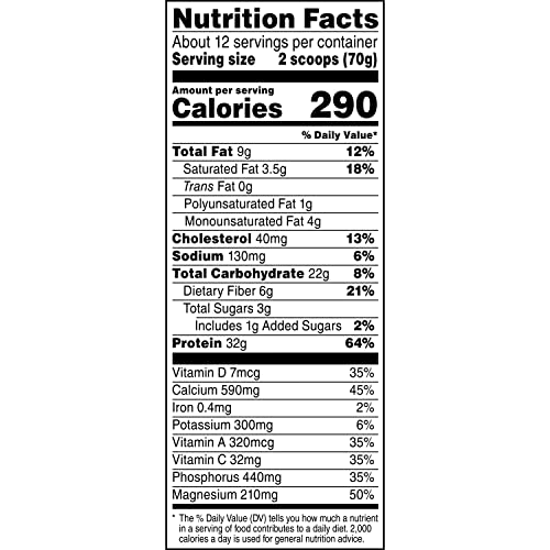 Muscle Milk Genuine Protein Powder, Cookies 'N Crème, 1.93 Pounds, 12 Servings, 32g Protein, 3g Sugar, Calcium, Vitamins A, C & D, NSF Certified for Sport, Energizing Snack, Packaging May Vary