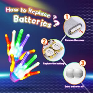 Cool Toys LED Gloves,Boys Toys Age 6-8 8-12 Year Old with 6 Flash Mode,Great Stocking Stuffers for Halloween Christmas Birthday Parties,Fun Toys Gift for 6 7 8 9 10 11 12 Year Old Girls Boys(1 Pair)