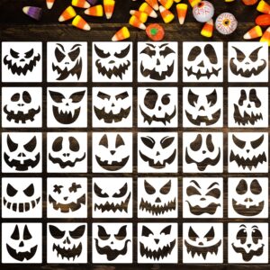 6” pumpkin face stencils halloween stencils reusable pumpkin carving stencil for painting on wood paper window