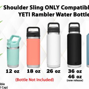 One MissionX Bottle Sling for YETI Rambler, Shoulder Strap Carrier for 64oz 46oz 36oz 26oz 18/12oz Water Bottles, Durable Accessories for Walking & Hiking (Summit, Rambler 12 18 26 36 46 64 oz)