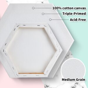 24 Pieces Canvas for Painting Bulk Blank Canvas, Square Round Hexagon Heart Canvas Board Art Painting Supplies for Kids College Students Back to School Artist Hobby Painters Beginners Gift