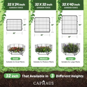 CAPHAUS Decorative Garden Fence, 24 Inch x 21 FT Heavy Duty Iron Fencing Landscape Patio Flower Bed Animal Barrier Border Edging Section, Panel Decor, Folding Wire Fence for Yard for Dog Outdoor