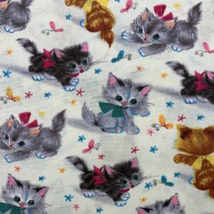 quiltable 1 yard (pre-cut) 43" x 36" (109cm x 91cm) floral cotton quilting sewing fabric, diy sewing patchwork supplies for face mask clothing handmade craft&home decoration (cute cats 3)