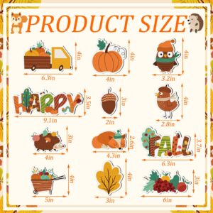 Tallew 12 Pieces Happy Fall Magnets Pumpkin Fridge Magnets Fall Theme Car Refrigerator Decals Holidays Magnetic Stickers Autumn Leaves Acorn Harvest Decoration Fall Theme Thanksgiving Decoration