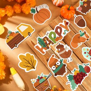 Tallew 12 Pieces Happy Fall Magnets Pumpkin Fridge Magnets Fall Theme Car Refrigerator Decals Holidays Magnetic Stickers Autumn Leaves Acorn Harvest Decoration Fall Theme Thanksgiving Decoration