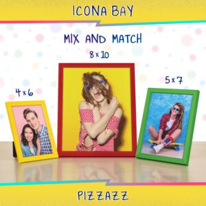 Icona Bay 8x10 Picture Frame, Red Colored Solid Wood Scandinavian Style Frame for Photo, Pizzazz Collection