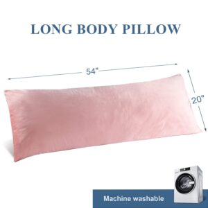 Bedream Full Body Pillow for Adults (Pink, 20 x 54 Inch), Long Pillow for Sleeping, Big Pillows for Bed, Cuddly Large Body Pillow with Velvet Cover