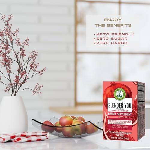 Dr. Tea Slender You Tea with Senna - Pomegranate Flavor - 20 Tea Bags