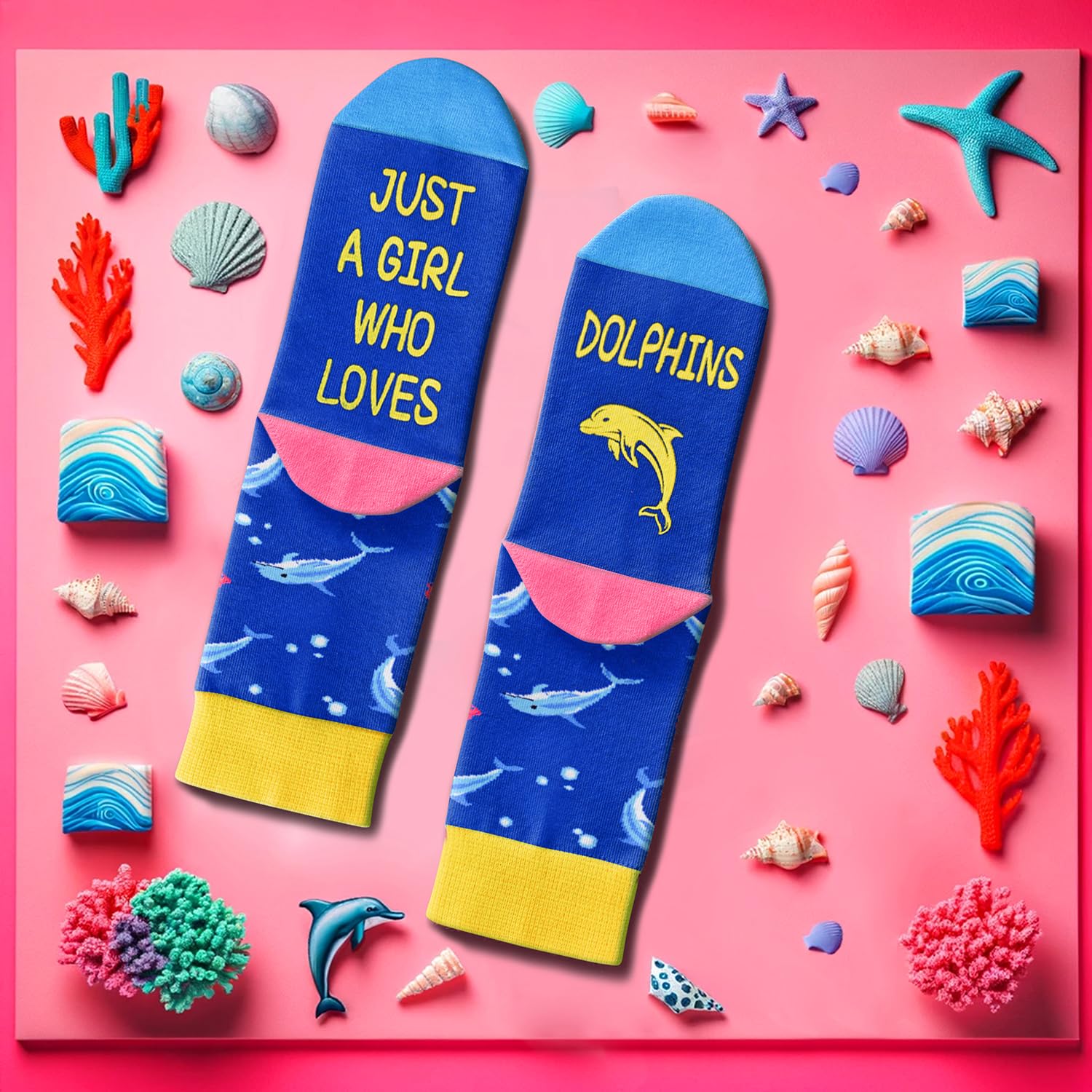 Zmart Funny Dolphin Socks for Women Girls, Dolphin Gifts Ocean Gifts, Dolphin Socks Ocean Socks Animal Socks