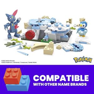 MEGA Pokémon Building Toys Set, Piplup and Sneasel’s Snow Day with 183 Pieces, 2 Poseable Characters and Motion, for Kids