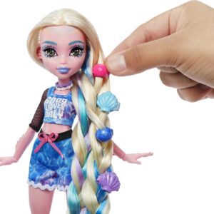 Monster High Doll, Lagoona Blue Spa Day with Wear & Share Accessories Including Hair Clips, Hair Chalk & Tattoos