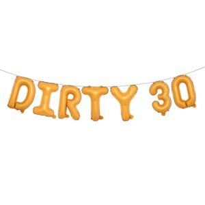 16 inch dirty 30 balloons dirty 30 letter balloons 30 balloon dirty 30 banner 30th birthday decoration balloons for adult 30th birthday party decorations (dirty 30 orange)