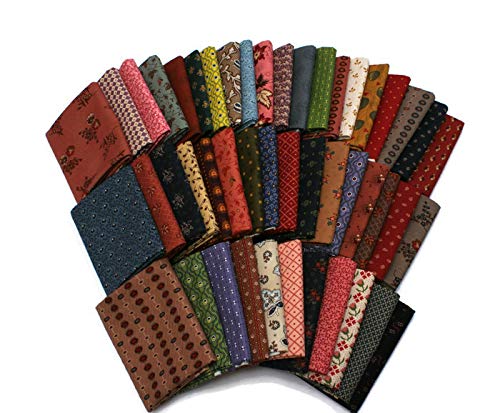 Fields 10 Fat Quarters - American Civil War Fat Quarter Bundle 1800's Historical Reproduction Quality Quilters Cotton Fabrics FQs