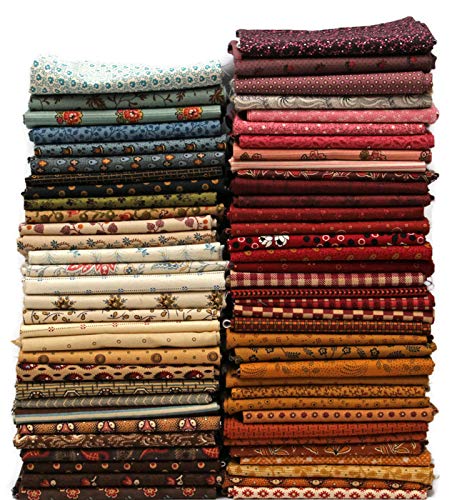 Fields 10 Fat Quarters - American Civil War Fat Quarter Bundle 1800's Historical Reproduction Quality Quilters Cotton Fabrics FQs