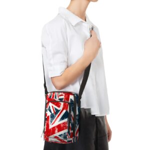 British Flag Crossbody Bag for Women Men, Vintage London Messenger Bag Lightweight Sling Purse Portable Daypack Waterproof Shoulder Bag for Sport Travel Work Business Leisure Festivals