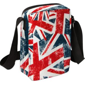 British Flag Crossbody Bag for Women Men, Vintage London Messenger Bag Lightweight Sling Purse Portable Daypack Waterproof Shoulder Bag for Sport Travel Work Business Leisure Festivals