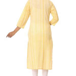 Vihaan Impex Leheriya Printed Casual Kurta Women Kurti yellow Tunic Top for Women