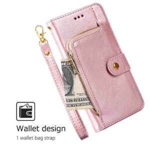 YOUKABEI MojieRy Phone Cover Zipper Wallet Folio Case for Samsung Galaxy A40, Premium PU Leather Slim Fit Cover for Galaxy A40, 1 Photo Frame Slot, 3 Card Slots, Dirt-Proof, Golden