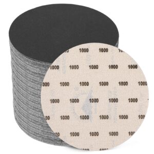 6 inch 1000 grit sanding disc, goh dodd 25 pieces wet dry sandpaper hook and loop sanding pads for random orbital sander, automotive, woodworking, metal polishing and sanding