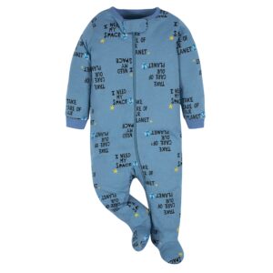 Gerber Baby Boy's 4 Pack Sleep 'N Play Footie, Space, 0-3 Months