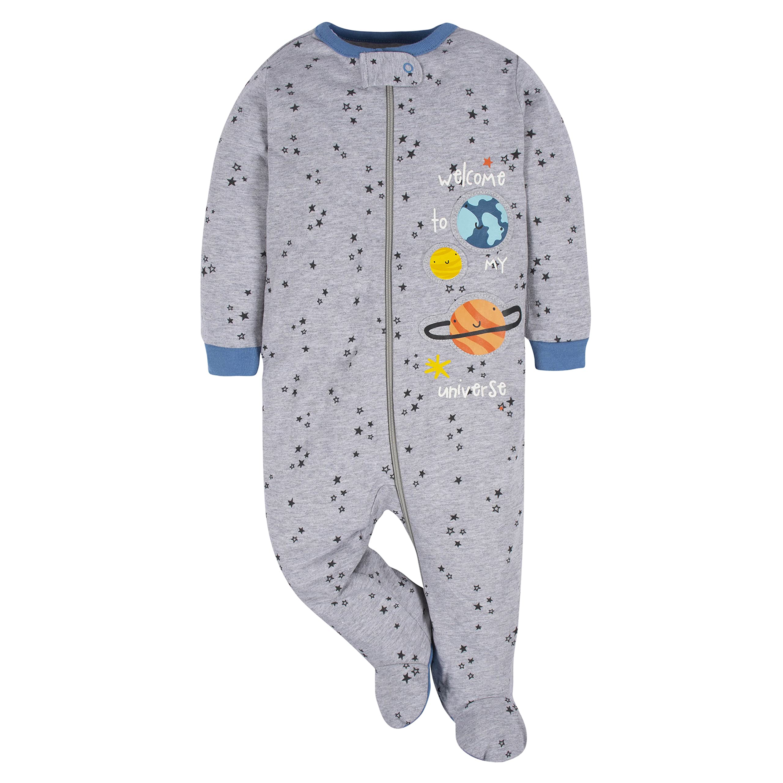 Gerber Baby Boy's 4 Pack Sleep 'N Play Footie, Space, 0-3 Months