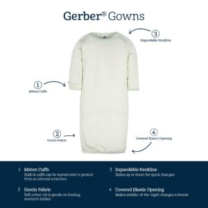 Gerber Unisex Baby Boy and Girls 4-Pack Sleeper Gown Sunrise 0-6 Months