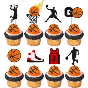 24 pack basketball cupcake toppers basketball player slam dunk basketball apparel cupcake picks baby shower basketball players sports theme birthday party cake decorations supplies