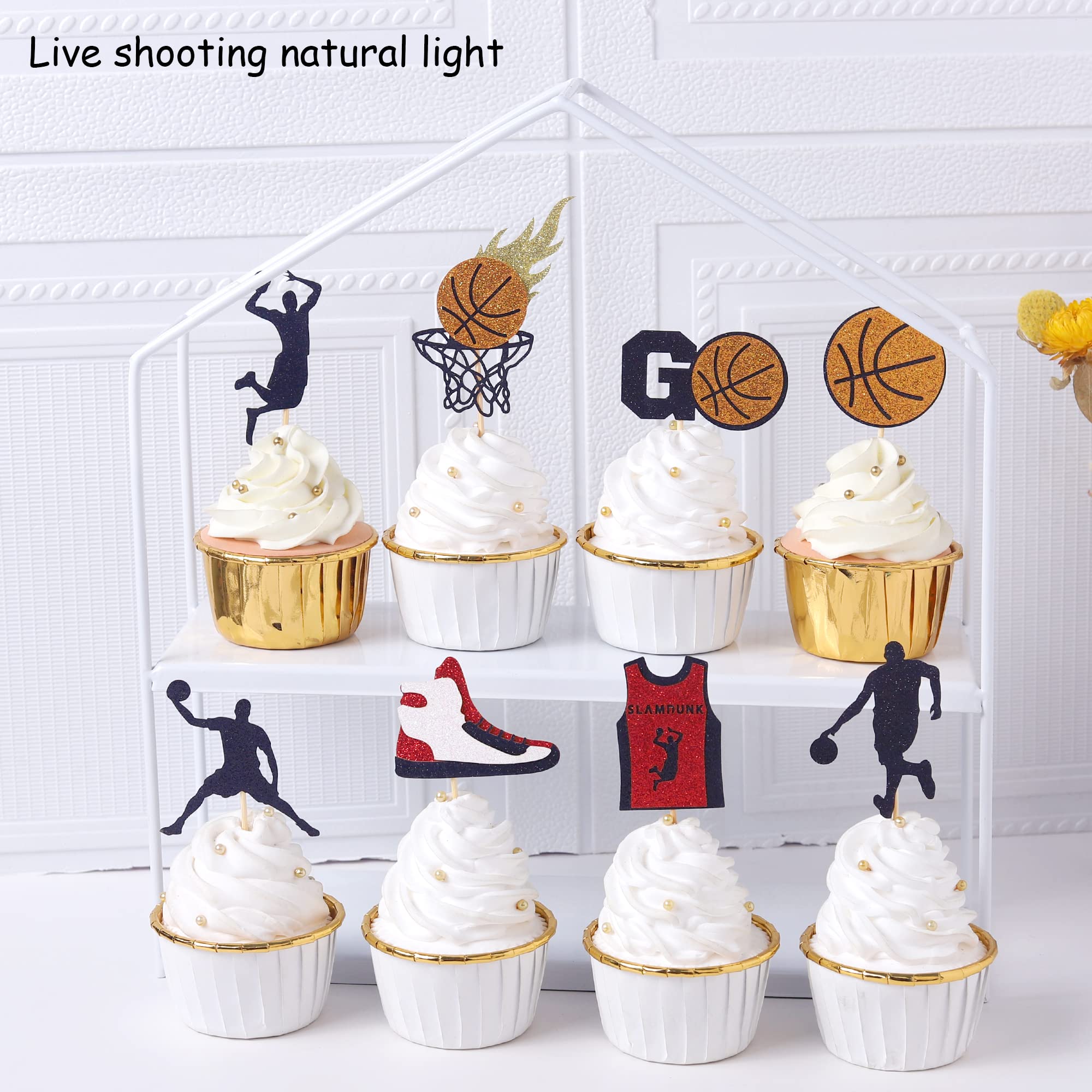 24 Pack Basketball Cupcake Toppers Basketball Player Slam Dunk Basketball Apparel Cupcake Picks Baby Shower Basketball Players Sports Theme Birthday Party Cake Decorations Supplies