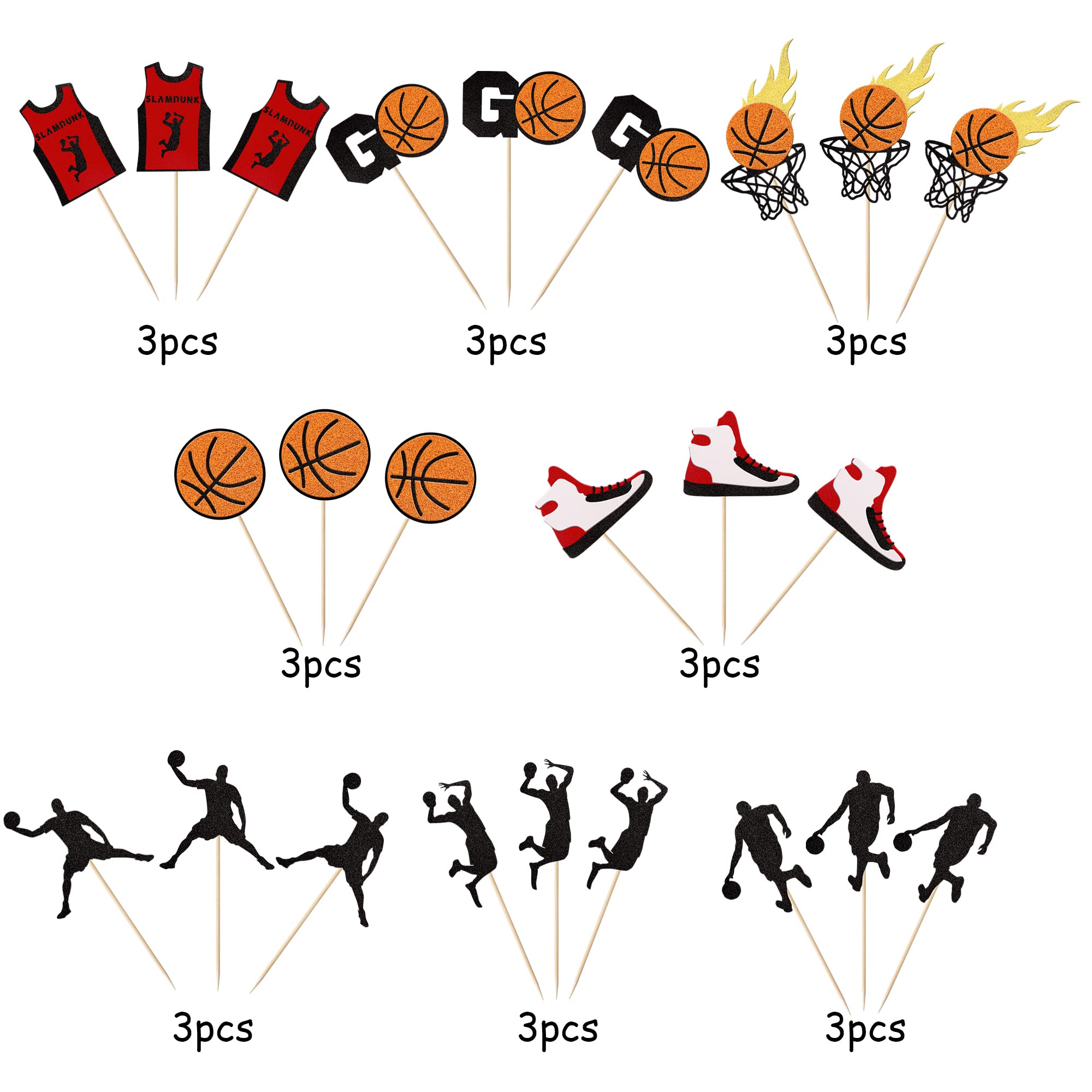 24 Pack Basketball Cupcake Toppers Basketball Player Slam Dunk Basketball Apparel Cupcake Picks Baby Shower Basketball Players Sports Theme Birthday Party Cake Decorations Supplies