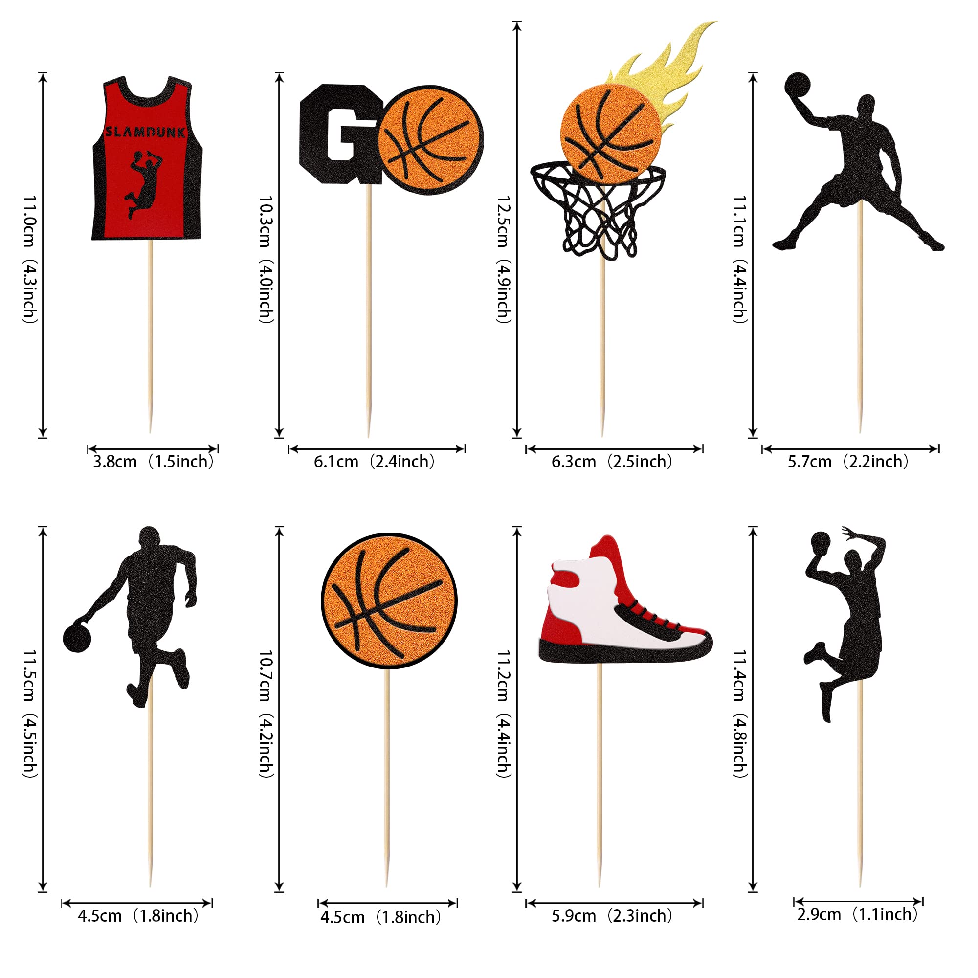 24 Pack Basketball Cupcake Toppers Basketball Player Slam Dunk Basketball Apparel Cupcake Picks Baby Shower Basketball Players Sports Theme Birthday Party Cake Decorations Supplies