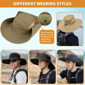 【XXL Oversize &Wide Brim】 Sun Hats for Men【UPF 50+ & Waterproof】 Fishing-Hat Boonie Bucket for Hiking Safari Beach Garden (Dark Gray, XXL)