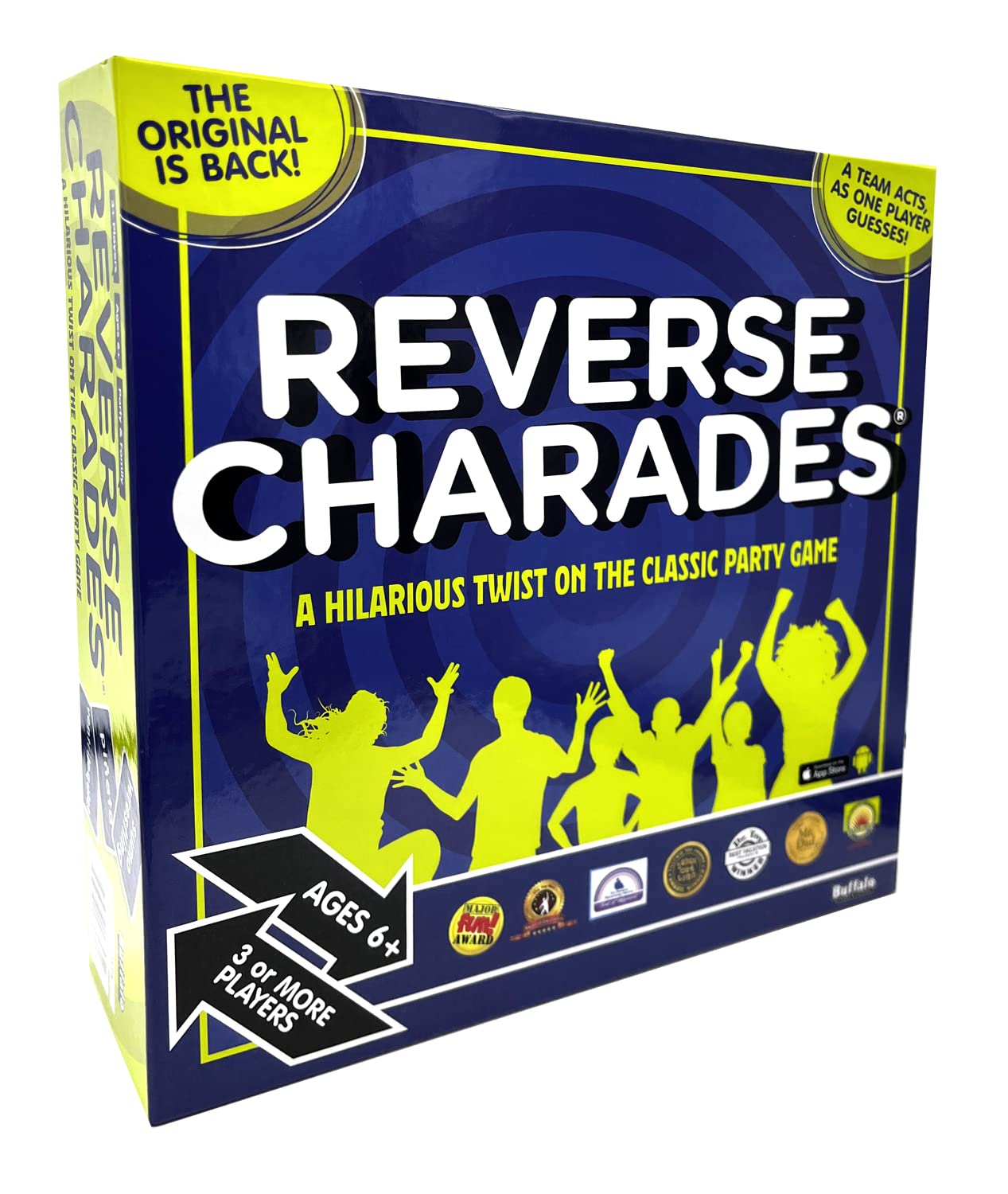 Buffalo Games - Reverse Charades - A Hilarious Twist On The Classic Party & Family Game - Great Party Game - Prompts for All Difficulty Levels - Ages 6 and Up