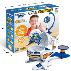 Dr. STEM Toys Gyro Science Kit | Unique Gyroscope Set Amazes Kids with 6 Awesome Science Stunts | Designed in USA for Boys & Girls 8 & Up | Boxed for Easy Gifting